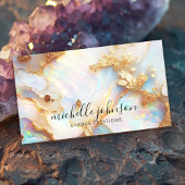 Carte De Visite Faux Holographique Iridescente Opal Cristal Créati