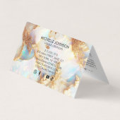 Carte De Visite Faux Holographique Iridescente Opal Cristal Créati (Dos)