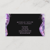 Carte De Visite faux holographique iridescente opal pierre élégant (Dos)