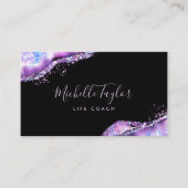 Carte De Visite faux holographique iridescente opal pierre élégant (Devant)