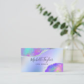 Carte De Visite faux holographique iridescente opal pierre élégant (Debout devant)