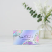 Carte De Visite faux holographique iridescente opal pierre élégant (Debout devant)