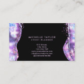 Carte De Visite faux holographique iridescente opal pierre élégant (Dos)