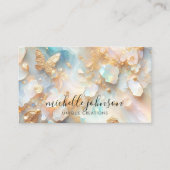 Carte De Visite Faux Holographique Opal Moonstone Gold Butterfly (Devant)