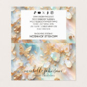 Carte De Visite Faux Holographique Opal Moonstone Gold Butterfly (Extérieur déplié)