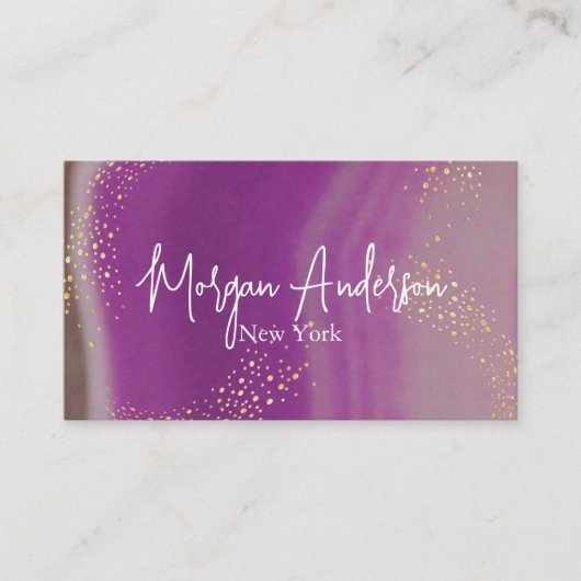 Carte De Visite Faux holographique opal stone Personnalisé (Devant)