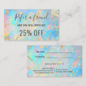 Carte De Visite FAUX holographique opal texture de pierre aiguilla (Devant / Derrière)