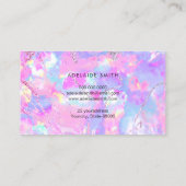 Carte De Visite FAUX holographique opale rose violet (Dos)
