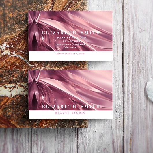 Carte de visite Faux Holographique rose néon