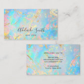 Carte De Visite FAUX holographique texture opale en pierre (Devant / Derrière)