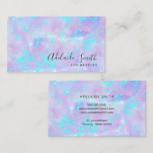 Carte De Visite ・FAUX holographique violet opale pierre (Devant / Derrière)