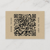 Carte De Visite Faux Kraft Professionnel Code QR Minimal (Dos)