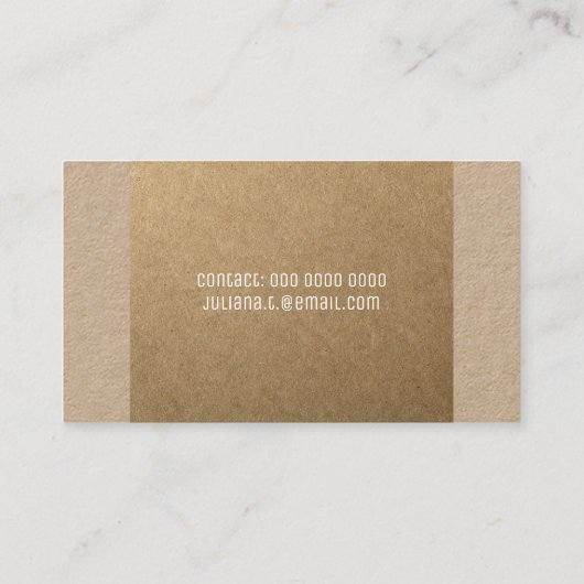 Carte De Visite faux kraft rustique sur kraft véritable (Dos)