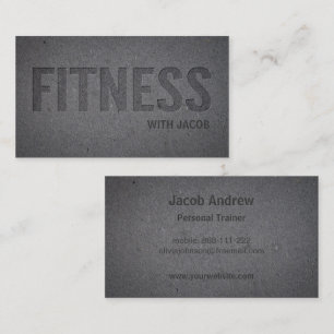 Carte De Visite Faux Letterpress Deboss Fitness Entraîneur Personn