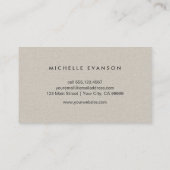 Carte De Visite Faux Linge Beige Élégant Luxe Professionnel (Dos)