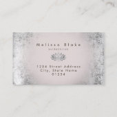 Carte De Visite faux lotus en feuille d'argent gris (Dos)