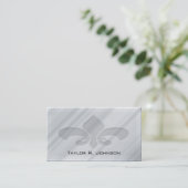 Carte De Visite Faux Marble Fleur de Lis gris (Debout devant)