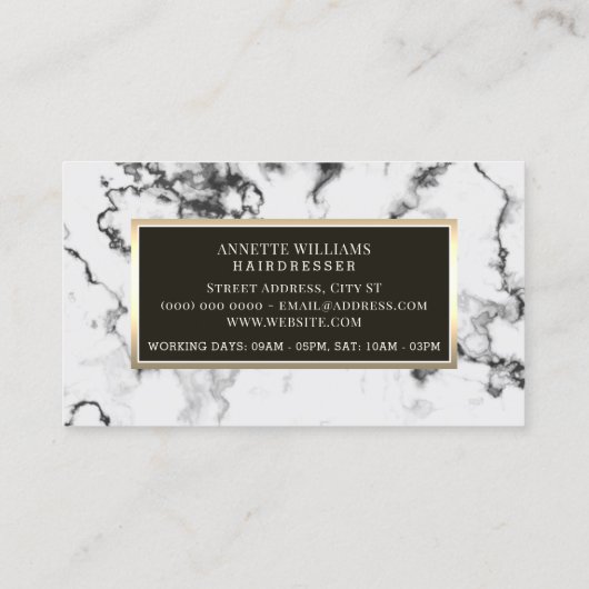 Carte De Visite Faux marbre blanc pierre texture de surface (Dos)