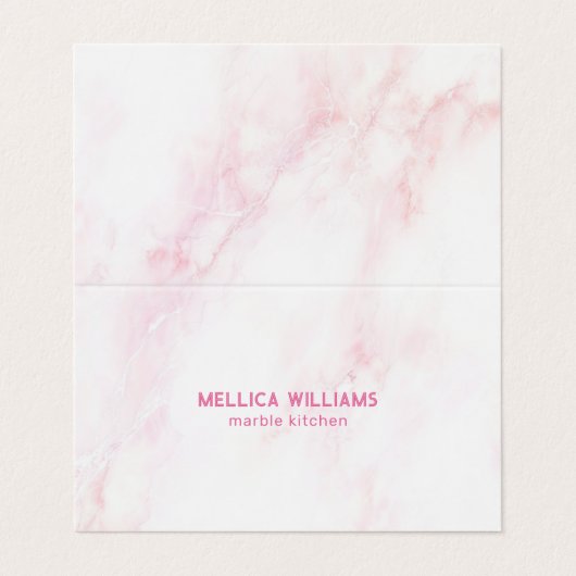 Carte De Visite Faux marbre rose doux (Extérieur déplié)