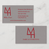 Carte De Visite Faux Metal (Devant / Derrière)