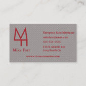 Carte De Visite Faux Metal (Devant)