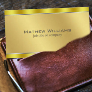 Carte De Visite Faux Metallic Gold QR Code Minimaliste