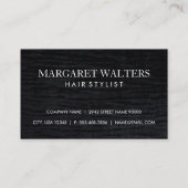 Carte De Visite Faux Metallic Gold Velvet Noir avec Monogramme (Dos)