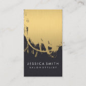 Carte De Visite Faux Métallic Or Brossé Cuir Impression (Devant)