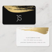 Carte De Visite Faux Métallic Or Brossé Monogramme