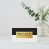 Carte De Visite Faux Métallic Or Noir subtil Vavy (Debout devant)