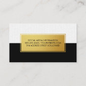 Carte De Visite Faux Métallic Or Noir subtil Vavy (Dos)