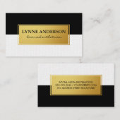 Carte De Visite Faux Métallic Or Noir subtil Vavy (Devant / Derrière)