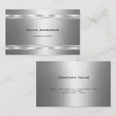 Carte De Visite Faux métalliques d'égout en argent implacé (Devant / Derrière)