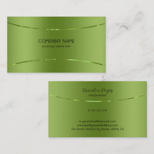 Carte De Visite Faux métalliques modernes Vert Acier Inoxydable