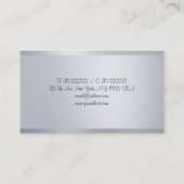 Carte De Visite Faux moderne Argent Élégant Texte manuscrit (Dos)