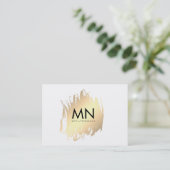 Carte De Visite Faux or brillant avec monogramme chic (Debout devant)