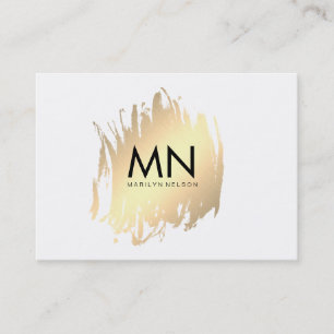 Carte De Visite Faux or brillant avec monogramme chic