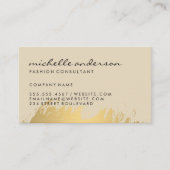 Carte De Visite Faux Or Brossé Beige / Gris (Devant)