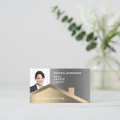 Carte De Visite Faux or et argent métallique réalité (Debout devant)