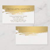 Carte De Visite Faux Or Métallique Brossé (Devant / Derrière)