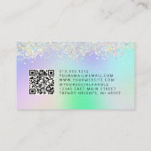 Carte De Visite Faux paillettes holographiques yeux code QR Microb (Dos)