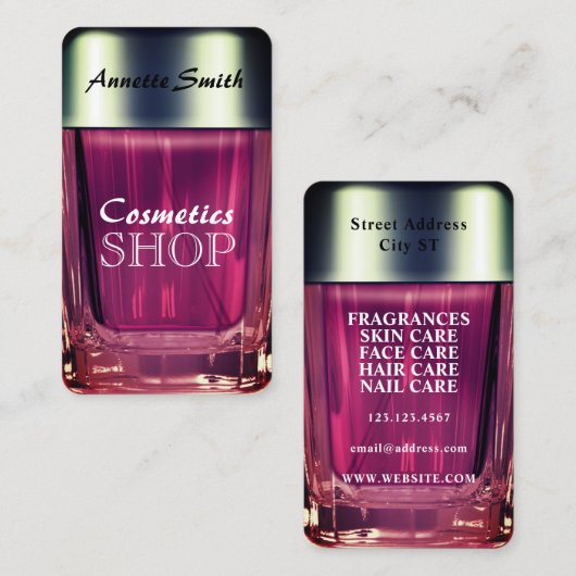 Carte De Visite Faux parfums (Devant / Derrière)