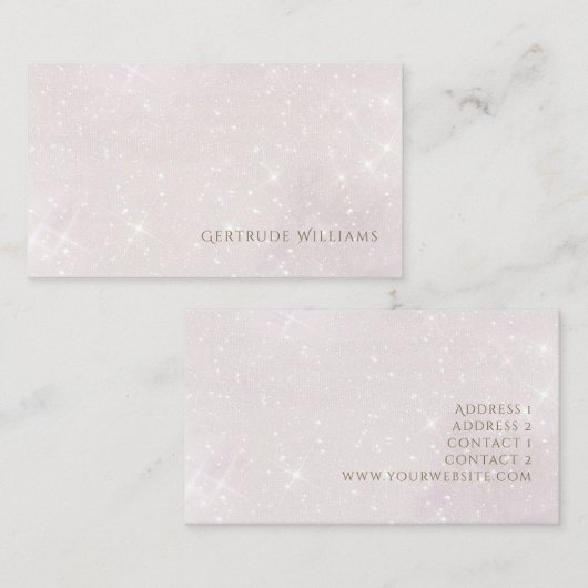 carte de visite faux parties scintillant (Devant / Derrière)