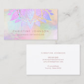 Carte De Visite Faux parties scintillant arc-en-ciel lotus violet (Devant / Derrière)