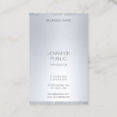 Carte De Visite Faux Parties scintillant en argent Moderne minimal (Dos)