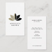 Carte De Visite Faux Parties scintillant et Black Lotus Flower (Devant / Derrière)