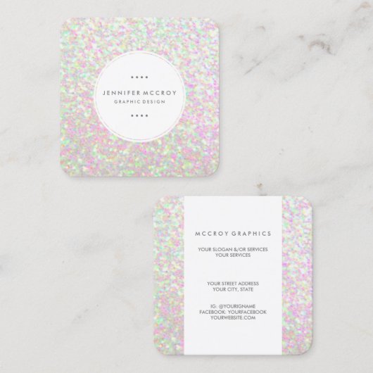 carte de visite - Faux Parties scintillant Iridesc (Devant / Derrière)