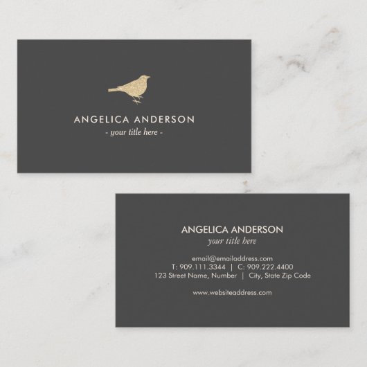 Carte De Visite Faux Parties scintillant Sparrow (Devant / Derrière)