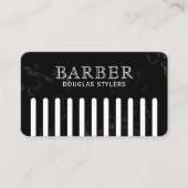 Carte De Visite Faux peigne noir barbier (Devant)