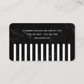 Carte De Visite Faux peigne noir barbier (Dos)